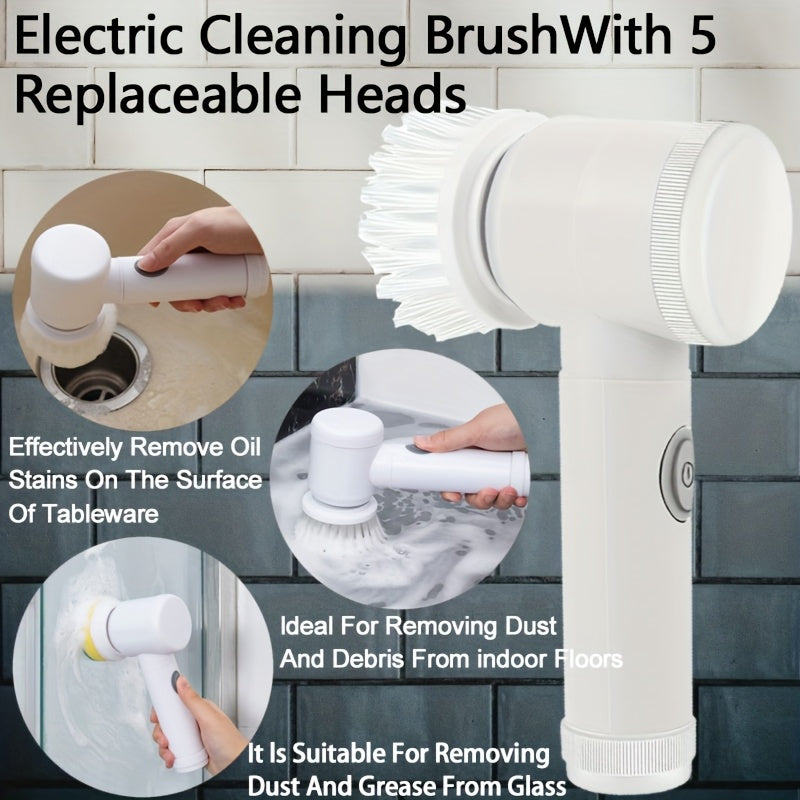 5 in 1 Magic Power Scrubber Handheld Electric Cleaning Brush